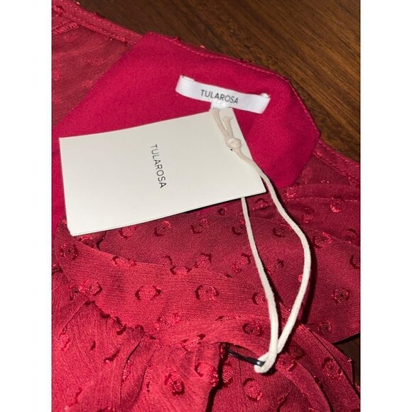 Tularosa Claudia Long Sleeve Romper in Deep Red XXSmall New - Picture 10 of 12